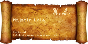 Mojszin Lola névjegykártya